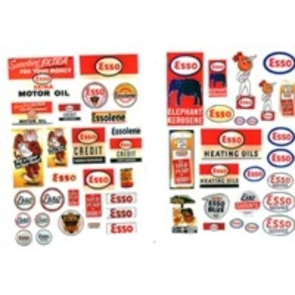JL Innovative 293 - Vintage Gas Station Signs Esso 40s-50s(52) - HO Scale Kit